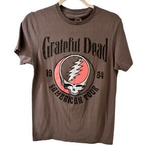 Grateful Dead 1984 American Tour Graphic Tee Festival Concert Gray NWOT, S